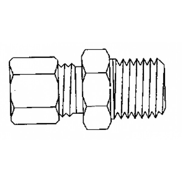 0.25 In. X 0.25 In. Brass Compression Male Adapter